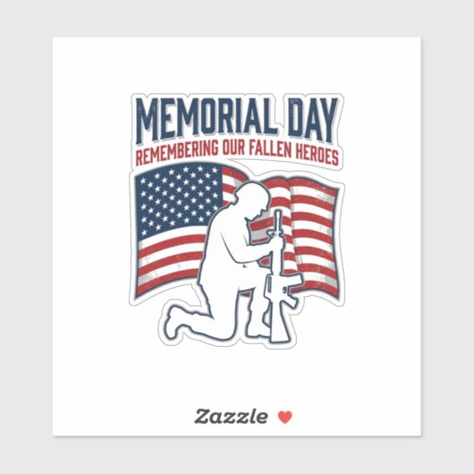 Memorial Day Fallen Heroes Patriotic Soldier Shirt シール (シート)