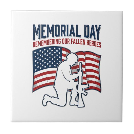 Memorial Day Fallen Heroes Patriotic Soldier Shirt タイル (正面)