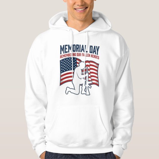 Memorial Day Fallen Heroes Patriotic Soldier Shirt パーカ (正面)