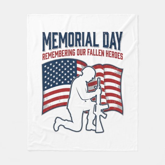 Memorial Day Fallen Heroes Patriotic Soldier Shirt フリースブランケット (正面)