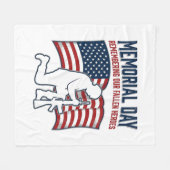 Memorial Day Fallen Heroes Patriotic Soldier Shirt フリースブランケット (正面(横))