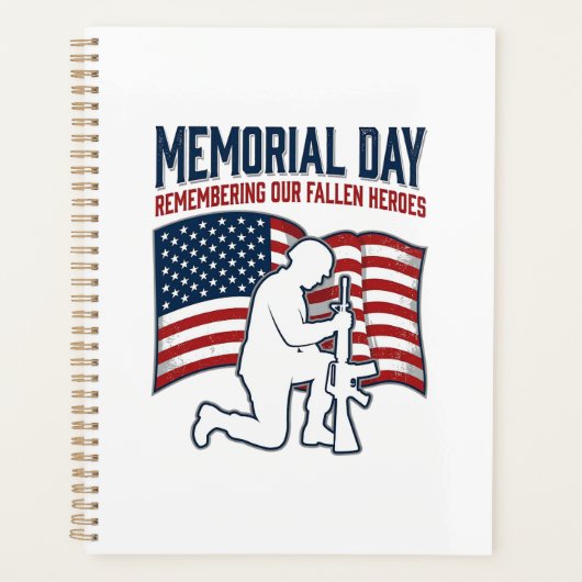 Memorial Day Fallen Heroes Patriotic Soldier Shirt プランナー手帳 (正面)