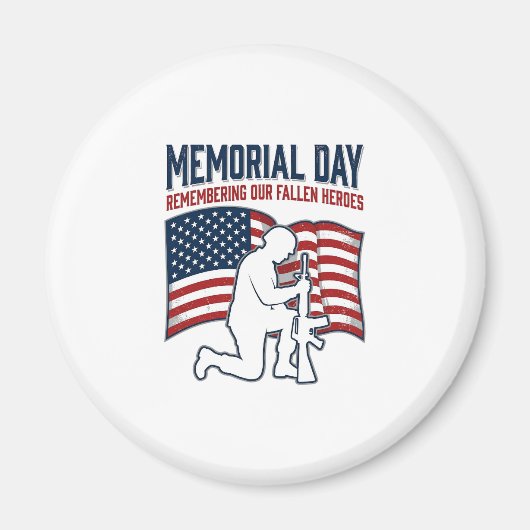 Memorial Day Fallen Heroes Patriotic Soldier Shirt マグネット (正面)