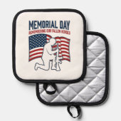 Memorial Day Fallen Heroes Patriotic Soldier Shirt 鍋敷き (正面/裏面)