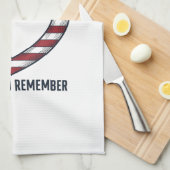 Memorial Day Heart Honor and Remember Shirt Design キッチンタオル (四つ折り)