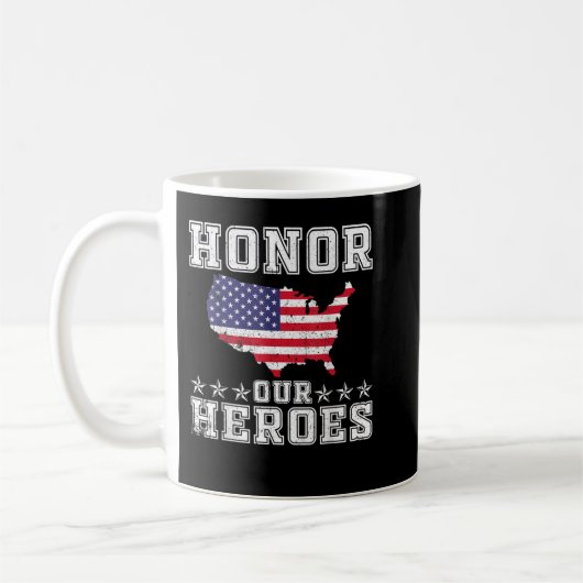 Memorial Day Honor our Heroes Military Veterans コーヒーマグカップ (左)