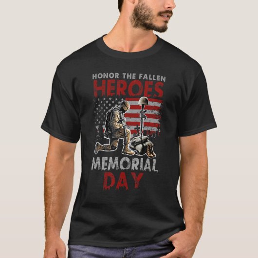 Memorial Day - Honor The Fallen Heroes - US Vetera Tシャツ (正面)