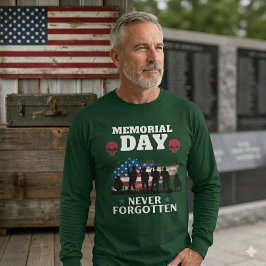 Memorial Day Never Forgotten Patriotic Military Tシャツ