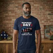 Memorial Day Never Forgotten Patriotic Soldier  Tシャツ