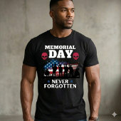 Memorial Day Never Forgotten, US Flag Military Tシャツ
