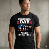 Memorial Day Never Forgotten, US Flag Military Tシャツ