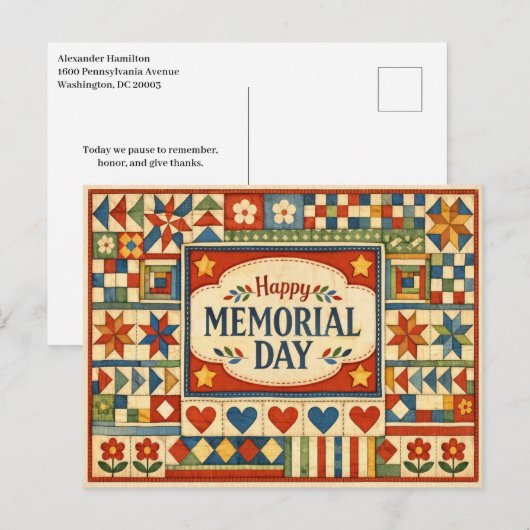 Memorial Day Patchwork Quilt  シーズンポストカード (正面/裏面)