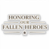 Memorial Day / Pegatina Honoring Our Fallen Heroes シール (正面)