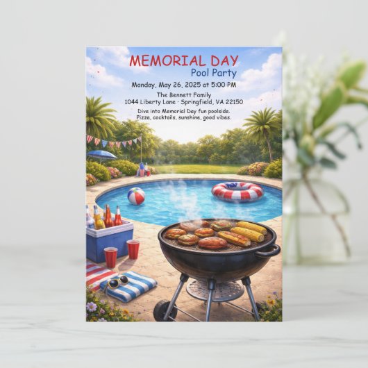 Memorial Day Pool Party | Summer Bash 招待状 (スタンド正面)