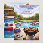 Memorial Day Pool Party | Summer Bash 招待状 (正面/裏面)