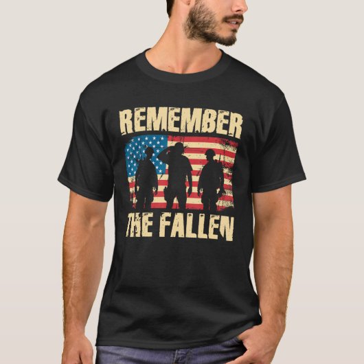 Memorial Day Remember The Fallen Veteran Military  Tシャツ (正面)