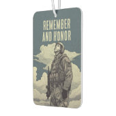 Memorial Day Soldier Clouds Remember and Honor カーエアーフレッシュナー (左)