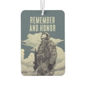 Memorial Day Soldier Clouds Remember and Honor カーエアーフレッシュナー (裏面)