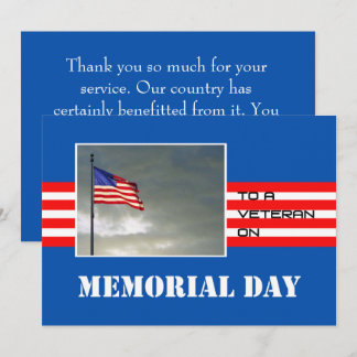 Memorial Day Thank You greeting to a Veteran カード