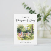 Memorial Day Watercolor Business Promotional シーズンポストカード (スタンド正面)