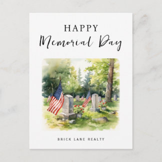 Memorial Day Watercolor Business Promotional シーズンポストカード
