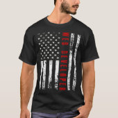 Memorial Day web developer usa flag Tシャツ (正面)