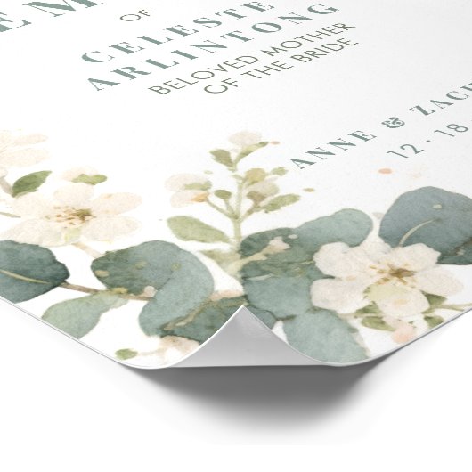 Memorial Exquisite Flowers & Eucalyptus Wedding ポスター (角)