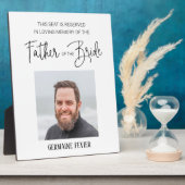 Memorial Father of Bride Photo 救 A Seat 結婚's フォトプラーク (側面)