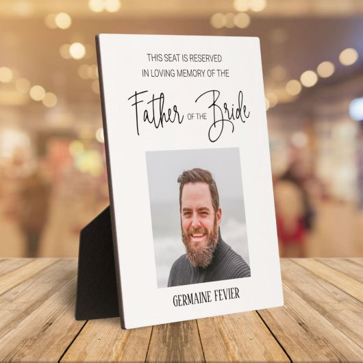 Memorial Father of Bride Photo 救 A Seat 結婚's フォトプラーク
