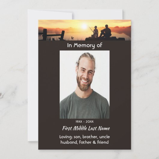 Memorial Father Son Fishing Fisherman  招待状 (正面)