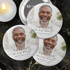 Memorial Forever in Our Hearts Photo Personalized 缶バッジ