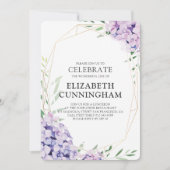 Memorial Friny Hydrangea薄紫ジオメトリ 招待状 (正面)