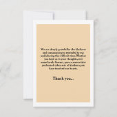 Memorial Funeral Thank You Card サンキューカード (裏面)
