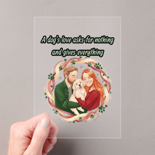 Memorial gift custom pet illustration アクリル招待状 (インサイチュ (ポータブル))