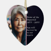 Memorial Heart Photo, Psalm 23 Black, White Pink セラミックオーナメント (右)