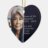 Memorial Heart Photo, Psalm 23 Black, White Pink セラミックオーナメント (左)