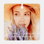 Memorial In Loving Memoryのハート写真 メタルオーナメント (裏面)