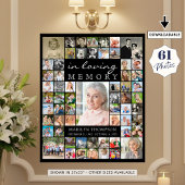 Memorial IN LOVING MEMORY 61 Photo Collage Black ポスター