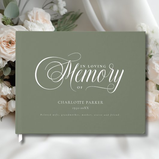 Memorial "In Loving memory"  Green ゲストブック