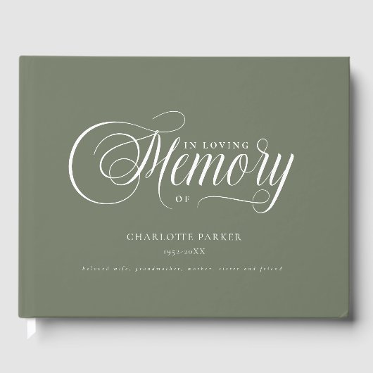 Memorial "In Loving memory"  Green ゲストブック (正面)