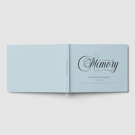 Memorial "In Loving memory" Light-Blue ゲストブック (全面)
