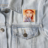 Memorial In Loving Memory Modern Heart Photo 缶バッジ (インサイチュ)