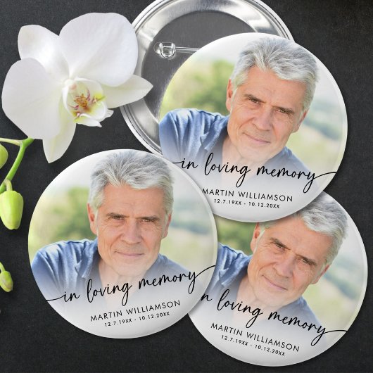 Memorial In Loving Memory Photo Personalized 缶バッジ