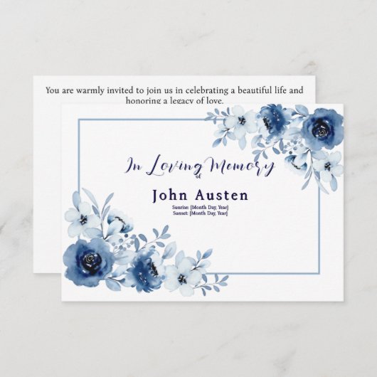 Memorial Invitation 招待状 (正面/裏面)