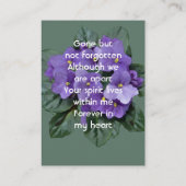 Memorial Keepsake African Violet 名刺 (裏面)