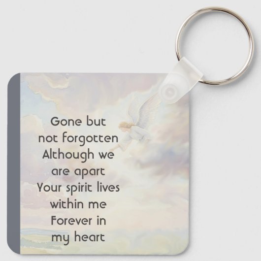 Memorial Keepsake Angel Reaching キーホルダー (裏面)