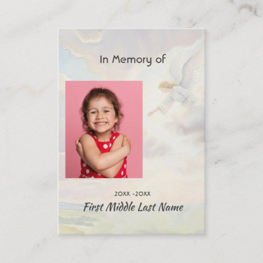 Memorial Keepsake Angel Reaching  名刺 (正面)