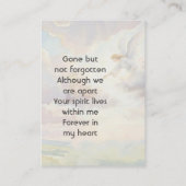 Memorial Keepsake Angel Reaching  名刺 (裏面)