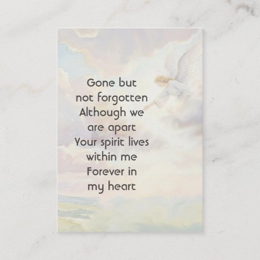 Memorial Keepsake Angel Reaching  名刺 (裏面)