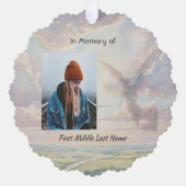 Memorial Keepsake Angel Sky Clouds オーナメントカード (正面)